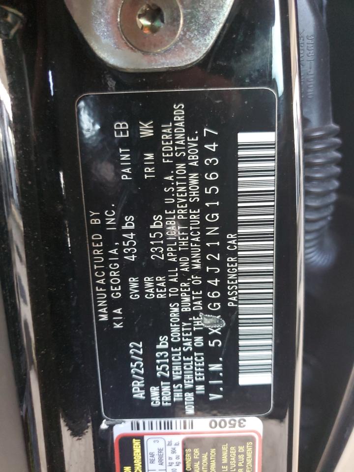 2022 Kia K5 Gt Line VIN: 5XXG64J21NG156347 Lot: 92167515