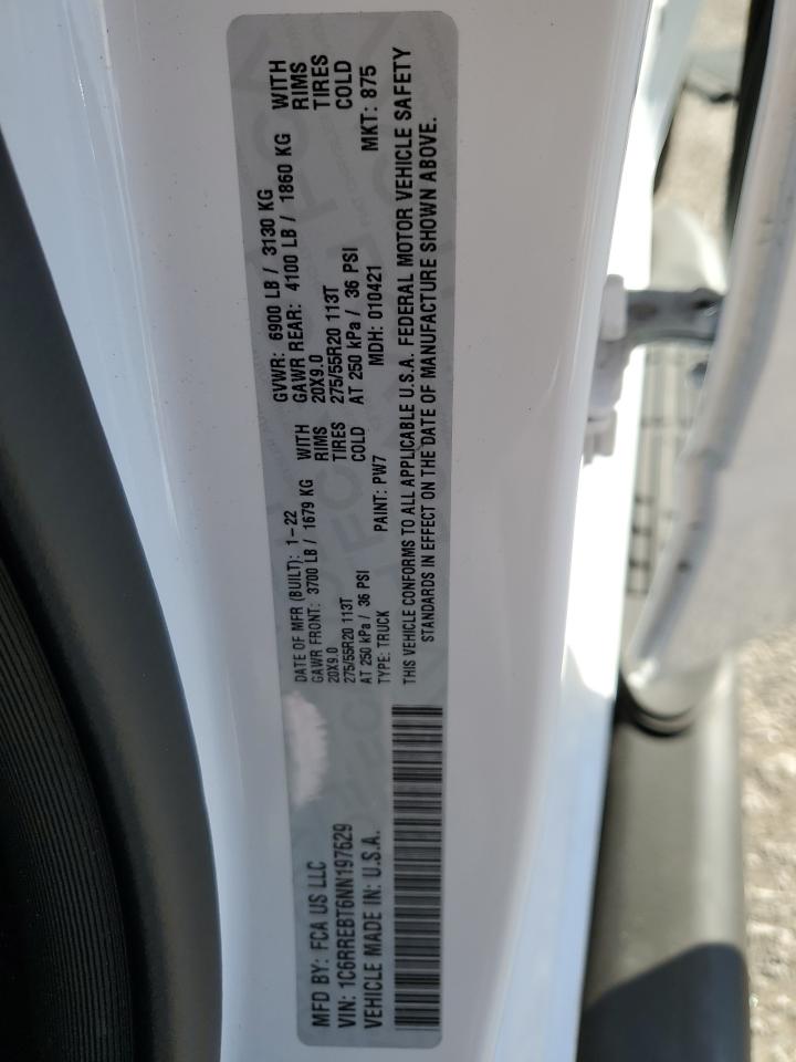 2022 Ram 1500 Big Horn/Lone Star VIN: 1C6RREBT6NN197629 Lot: 92729475