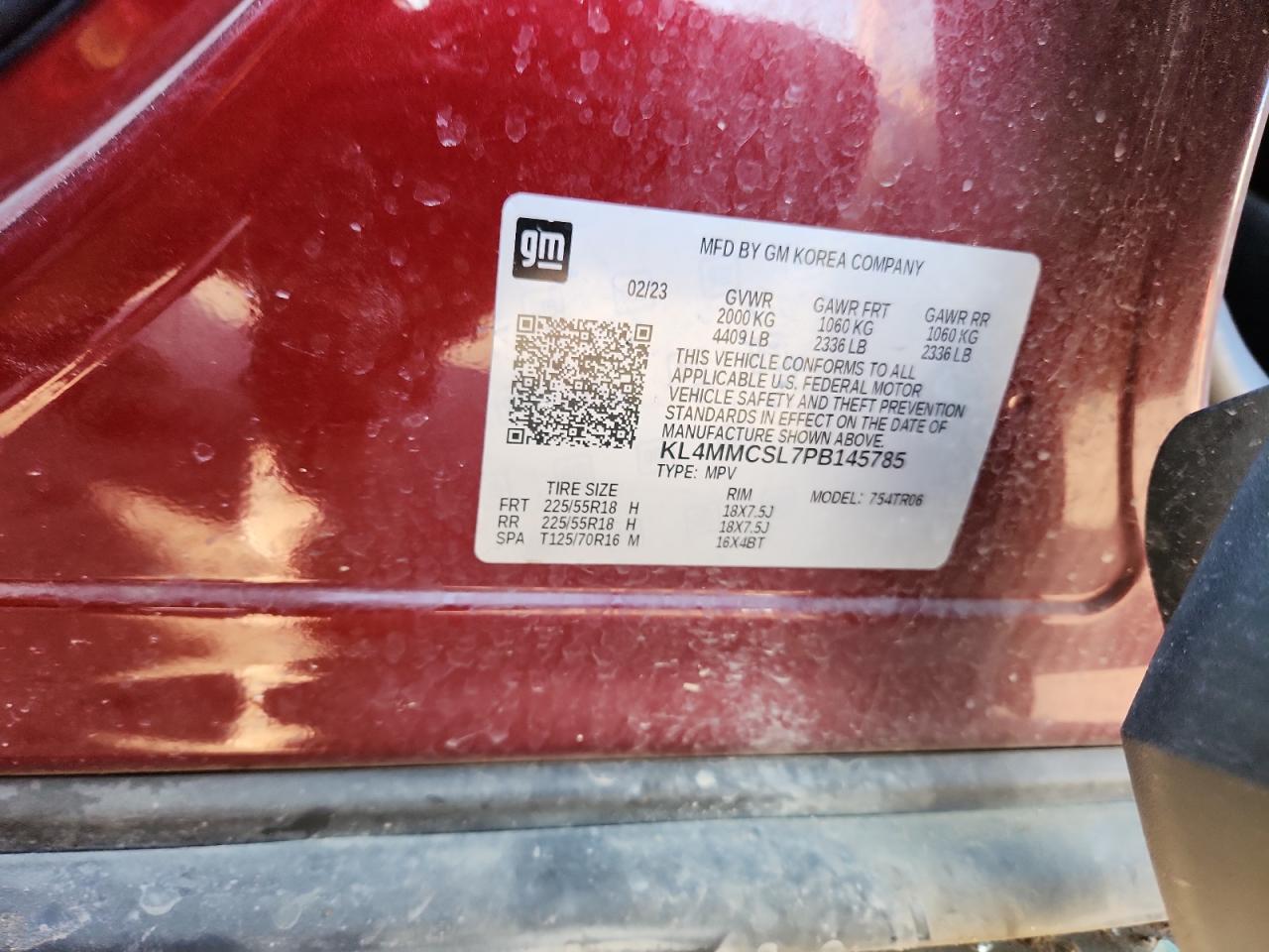 2023 Buick Encore Gx Preferred VIN: KL4MMCSL7PB145785 Lot: 91205125