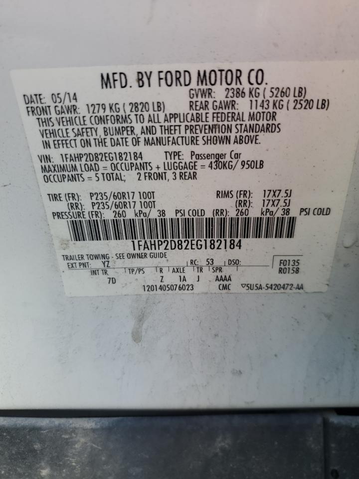 2014 Ford Taurus Se VIN: 1FAHP2D82EG182184 Lot: 92767745