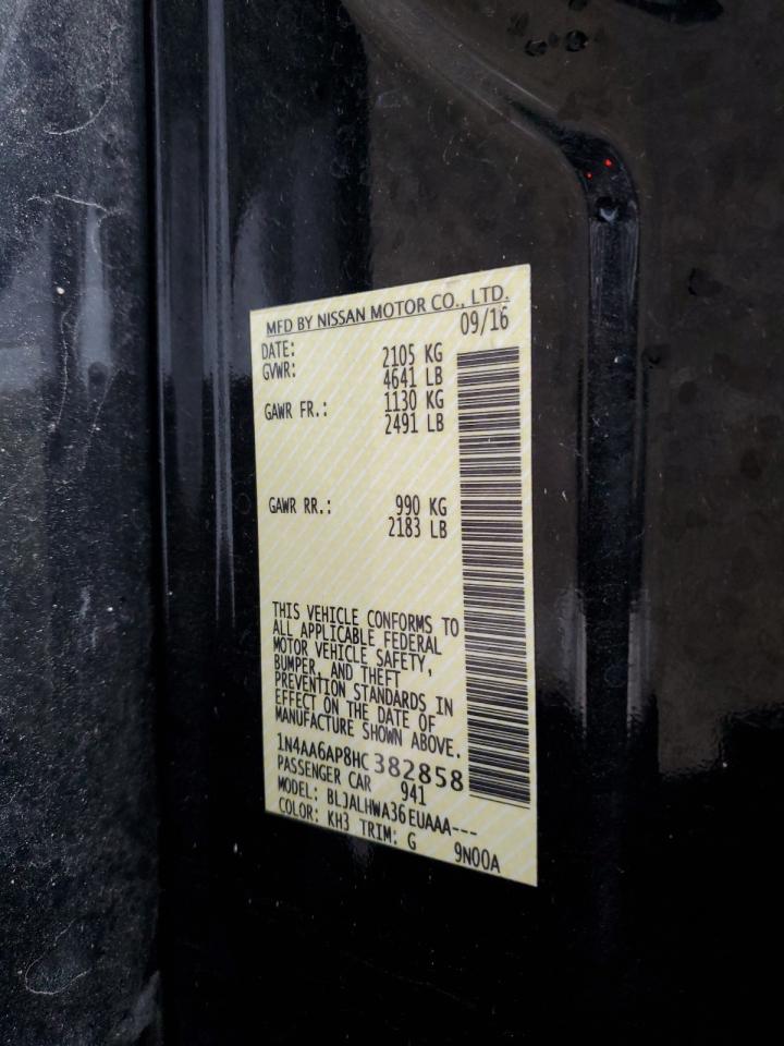 2017 Nissan Maxima 3.5S VIN: 1N4AA6AP8HC382858 Lot: 93482805