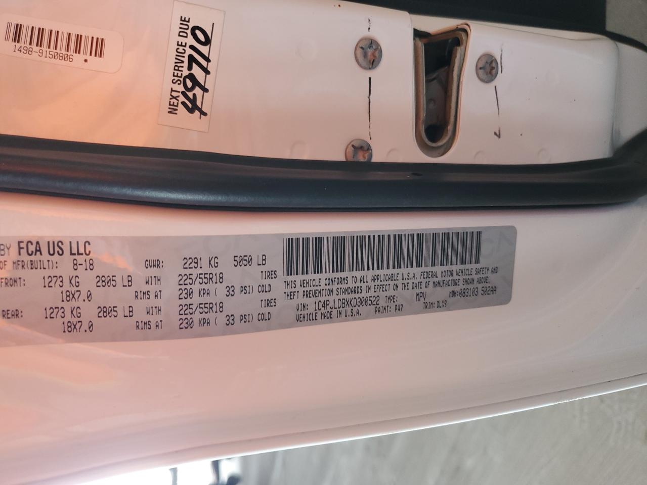 2019 Jeep Cherokee Limited VIN: 1C4PJLDBXKD300522 Lot: 81781465