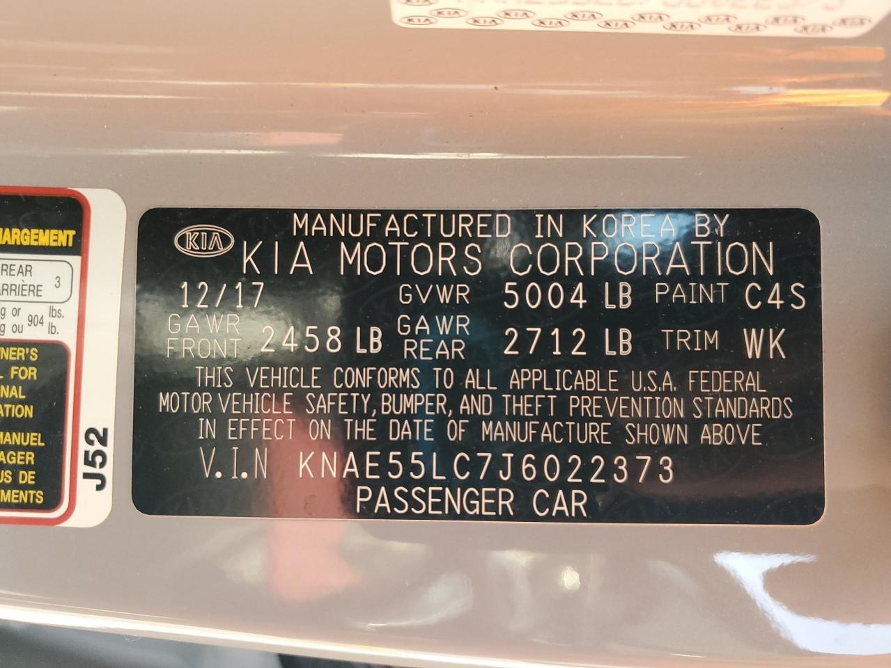 2018 Kia Stinger Gt2 VIN: KNAE55LC7J6022373 Lot: 91086345