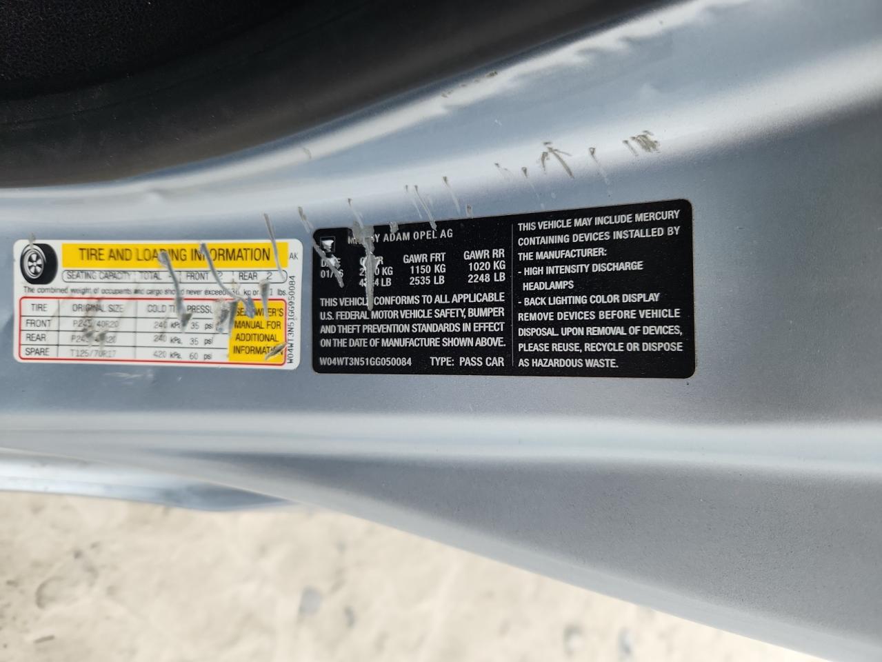 2016 Buick Cascada Premium VIN: W04WT3N51GG050084 Lot: 91413725