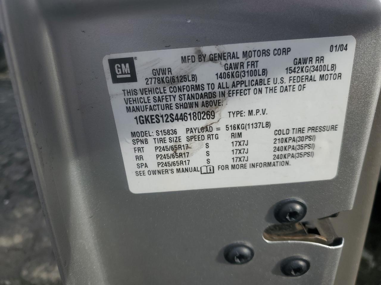 2004 GMC Envoy Xuv VIN: 1GKES12S446180269 Lot: 93226505