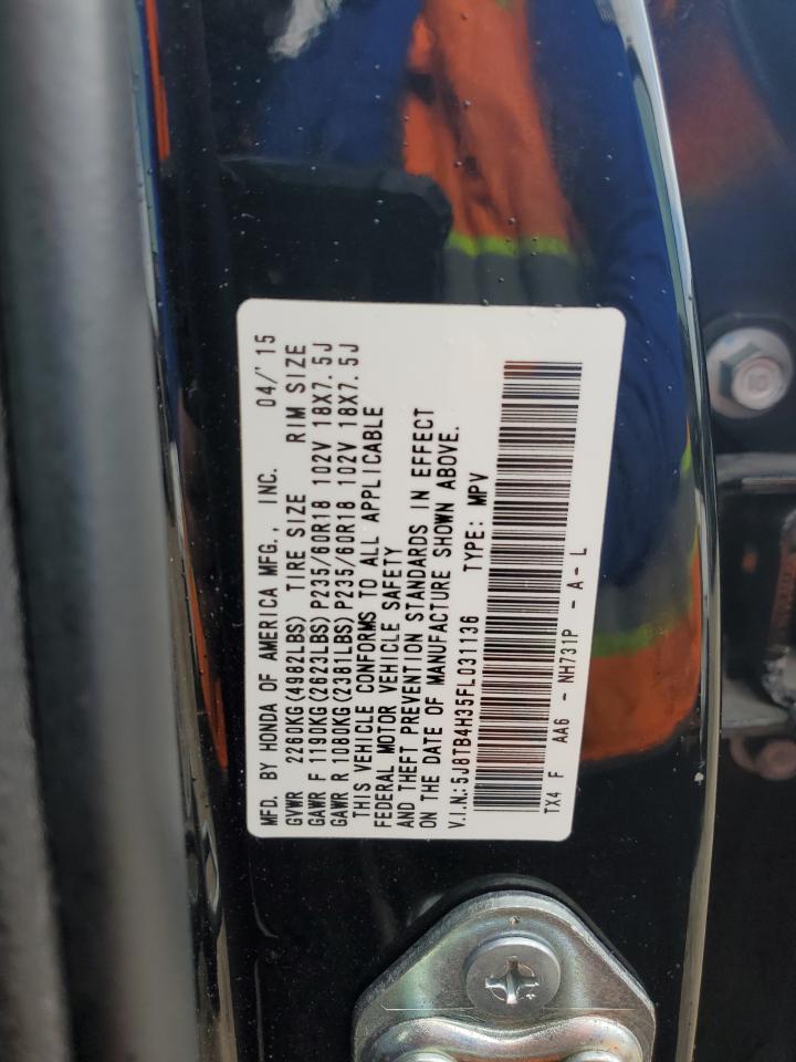 2015 Acura Rdx VIN: 5J8TB4H35FL031136 Lot: 91738835