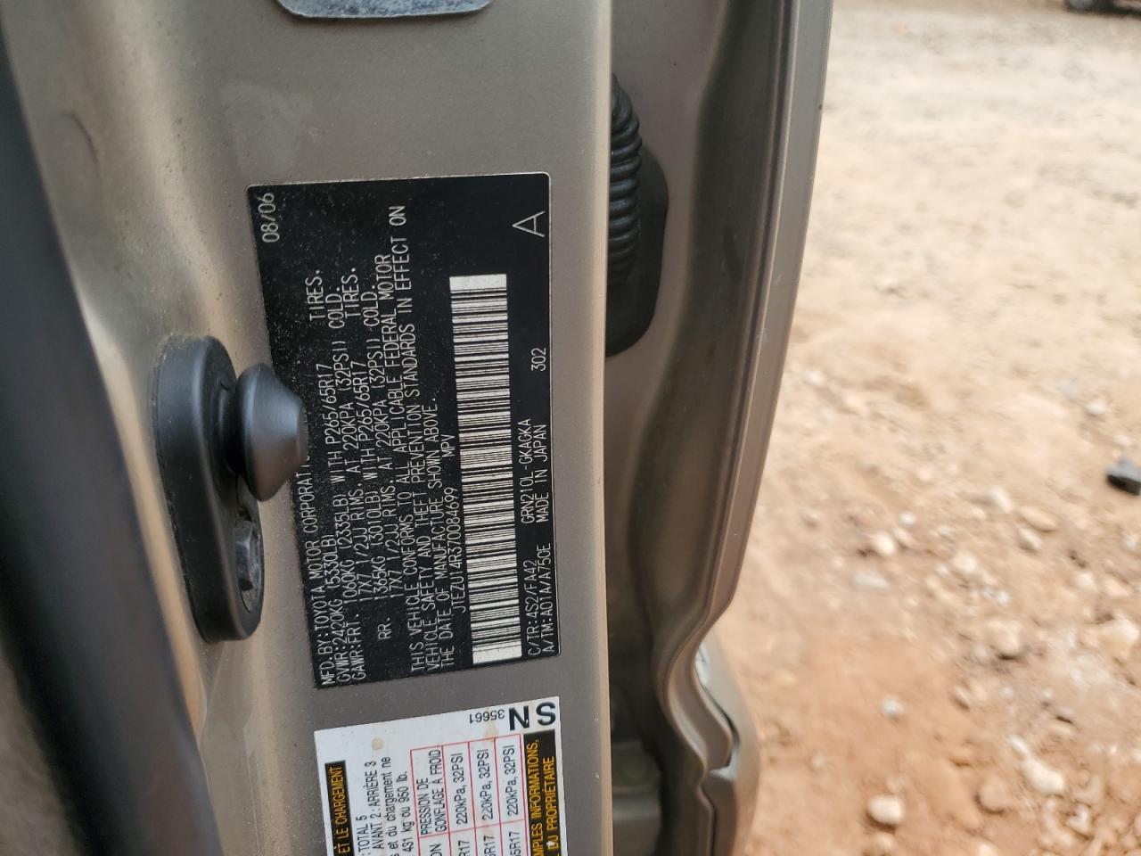 2007 Toyota 4Runner Sr5 VIN: JTEZU14R370084699 Lot: 93510545