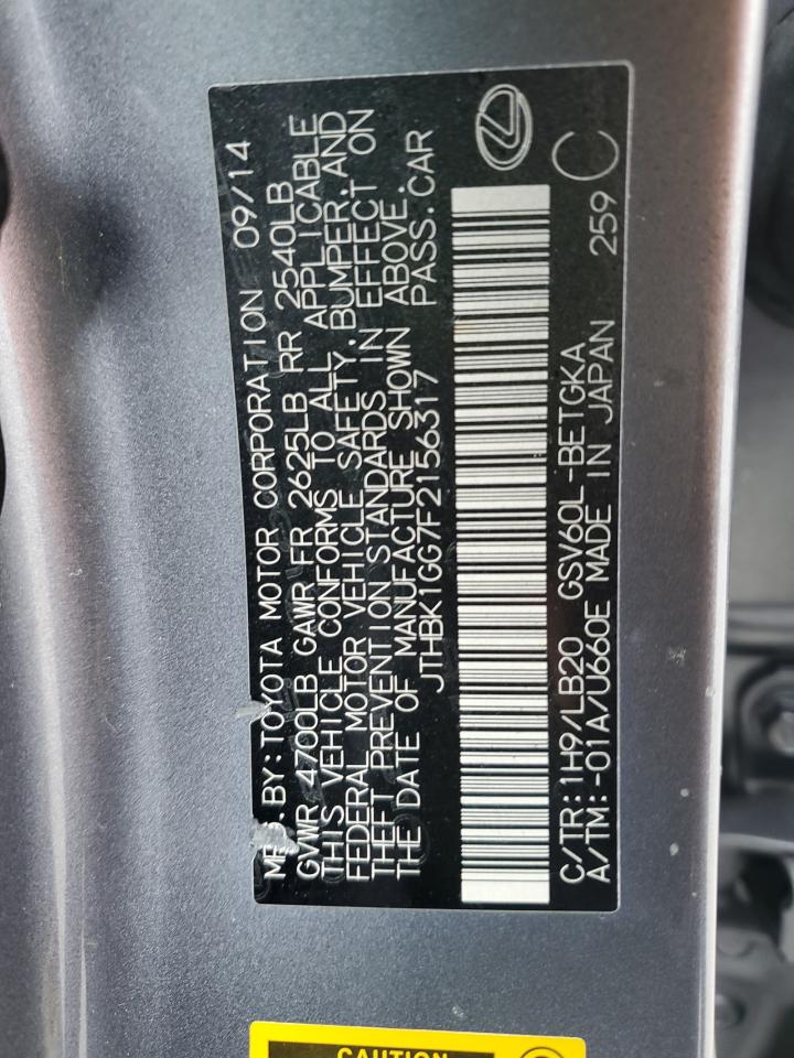 2015 Lexus Es 350 VIN: JTHBK1GG7F2156317 Lot: 91713835