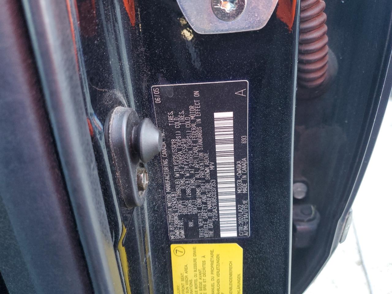 2005 Lexus Rx 330 VIN: 2T2GA31U85C037353 Lot: 90908985