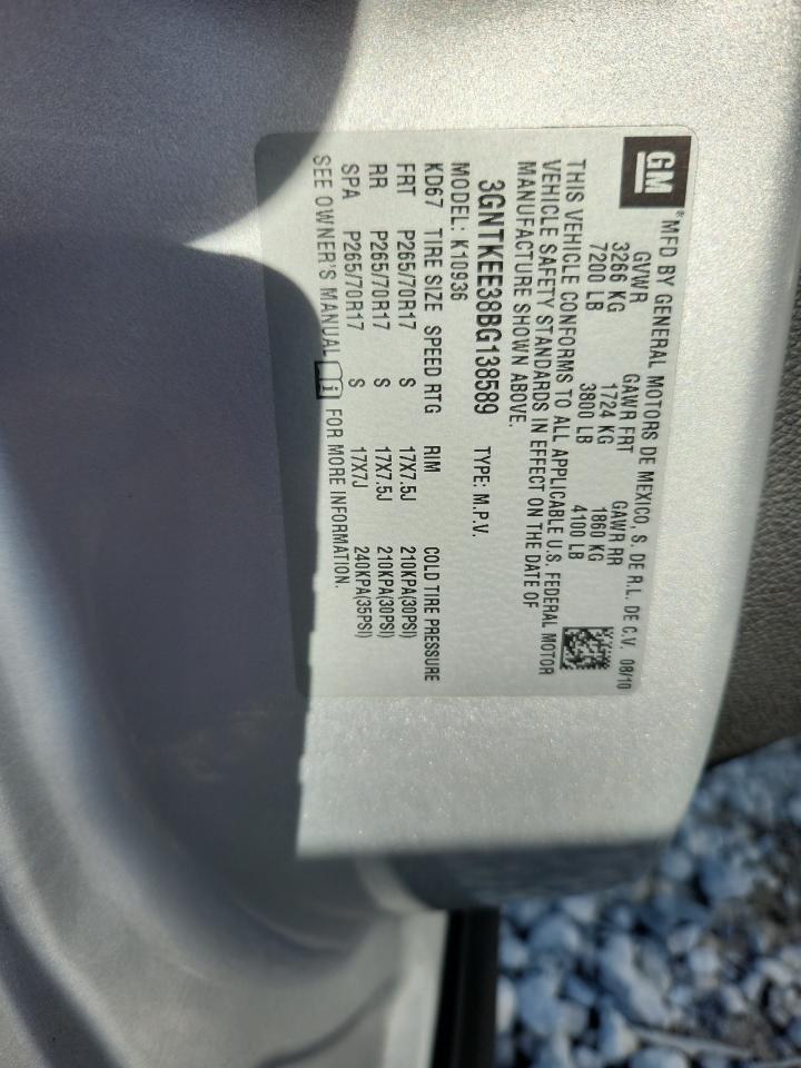 2011 Chevrolet Avalanche Ls VIN: 3GNTKEE38BG138589 Lot: 92671195