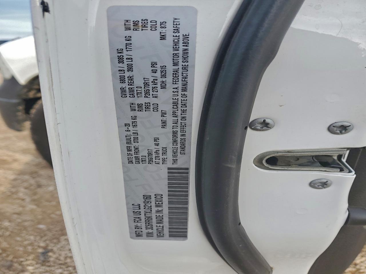 2020 Ram 1500 Classic Tradesman VIN: 3C6RR6KTXLG219160 Lot: 94283405