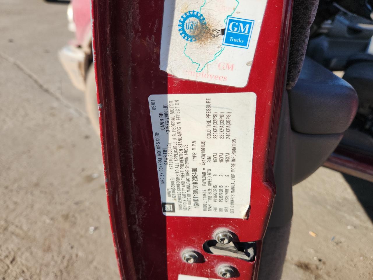 2001 Chevrolet Blazer VIN: 1GNDT13W91K238490 Lot: 89660975