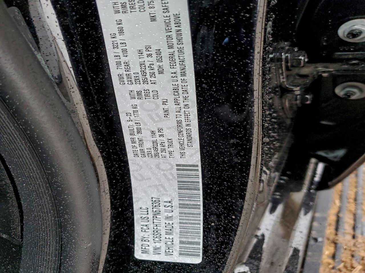 2023 Ram 1500 Limited VIN: 1C6SRFHT7PN676367 Lot: 94222855