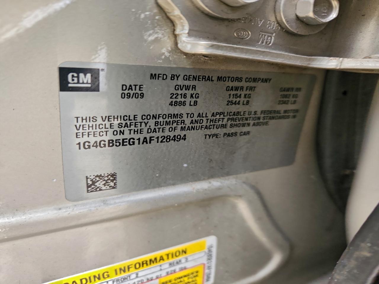 2010 Buick Lacrosse Cx VIN: 1G4GB5EG1AF128494 Lot: 94588745