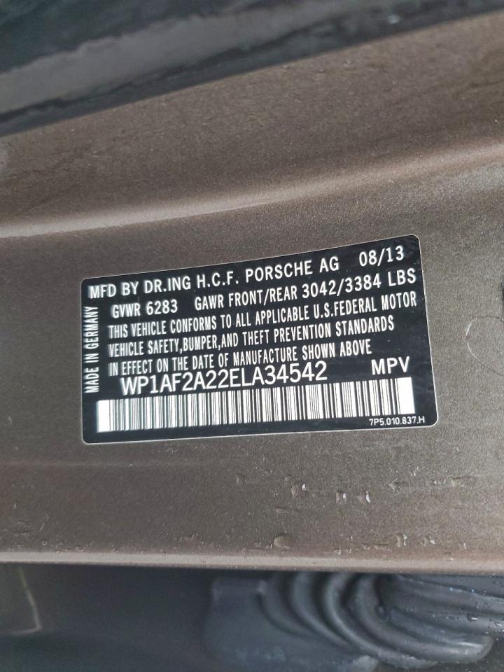 2014 Porsche Cayenne VIN: WP1AF2A22ELA34542 Lot: 94114645