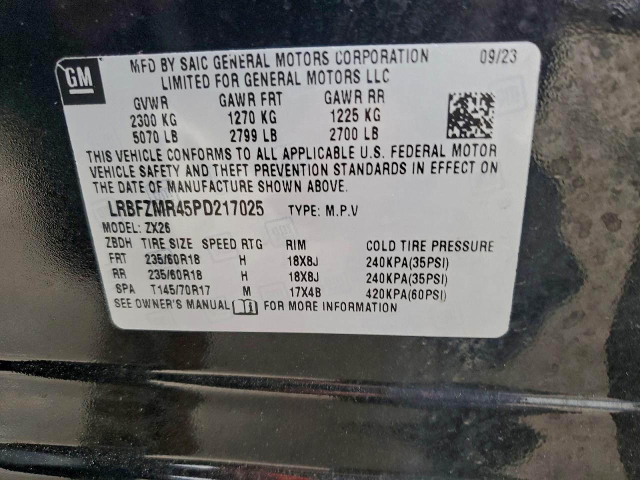 2023 Buick Envision Preferred VIN: LRBFZMR45PD217025 Lot: 94533815