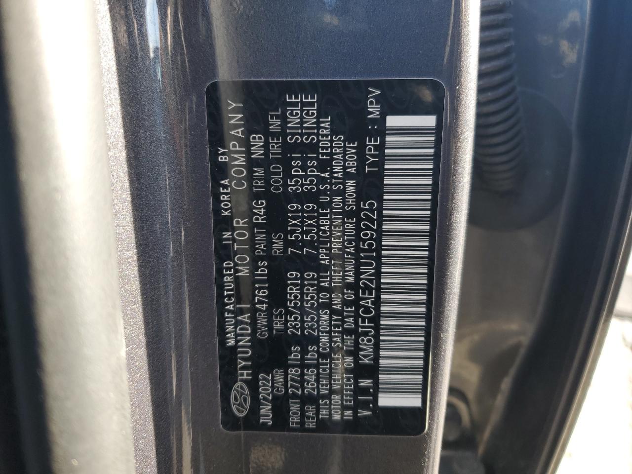 2022 Hyundai Tucson N Line VIN: KM8JFCAE2NU159225 Lot: 92690665