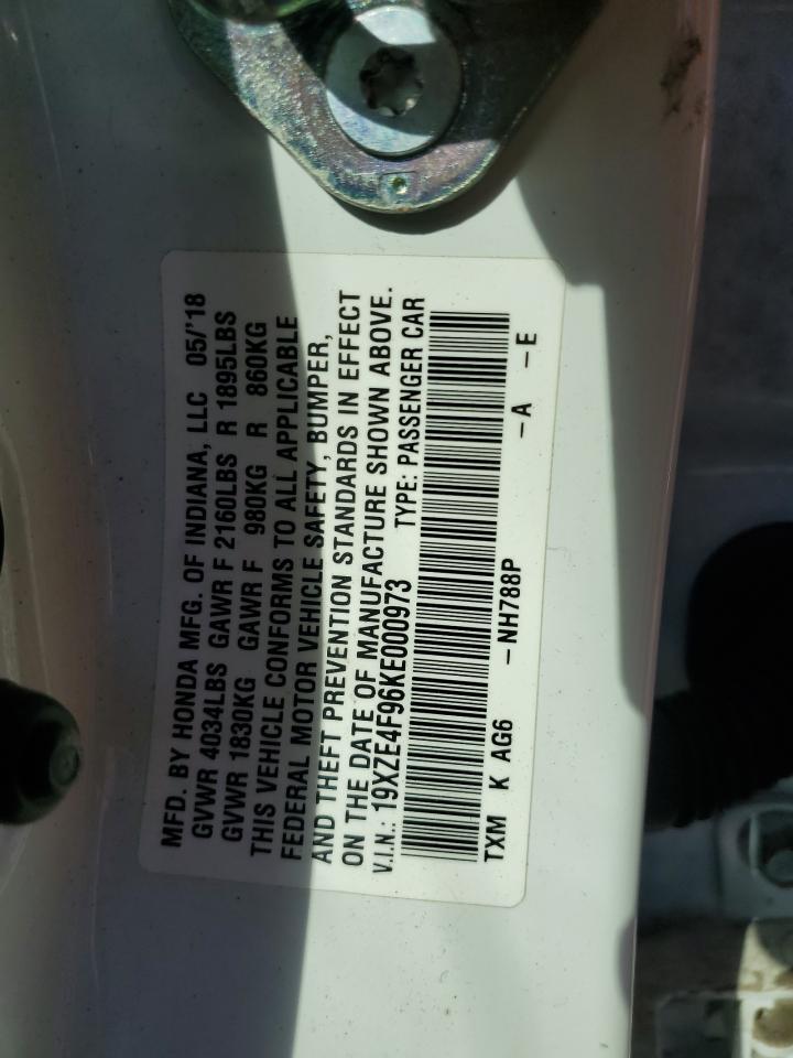 2019 Honda Insight Touring VIN: 19XZE4F96KE000973 Lot: 91921485