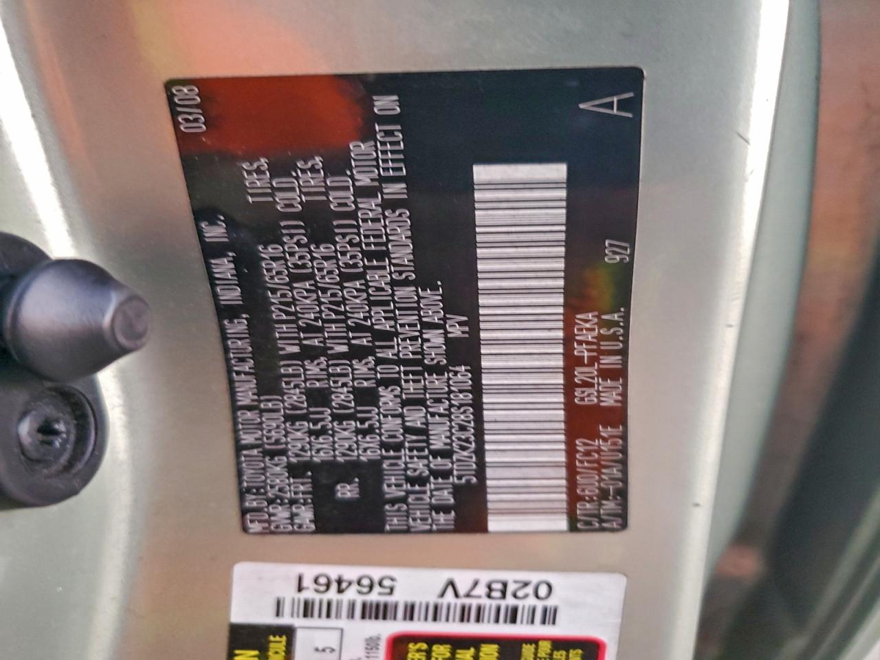 2008 Toyota Sienna Ce VIN: 5TDZK23C28S181064 Lot: 94235015