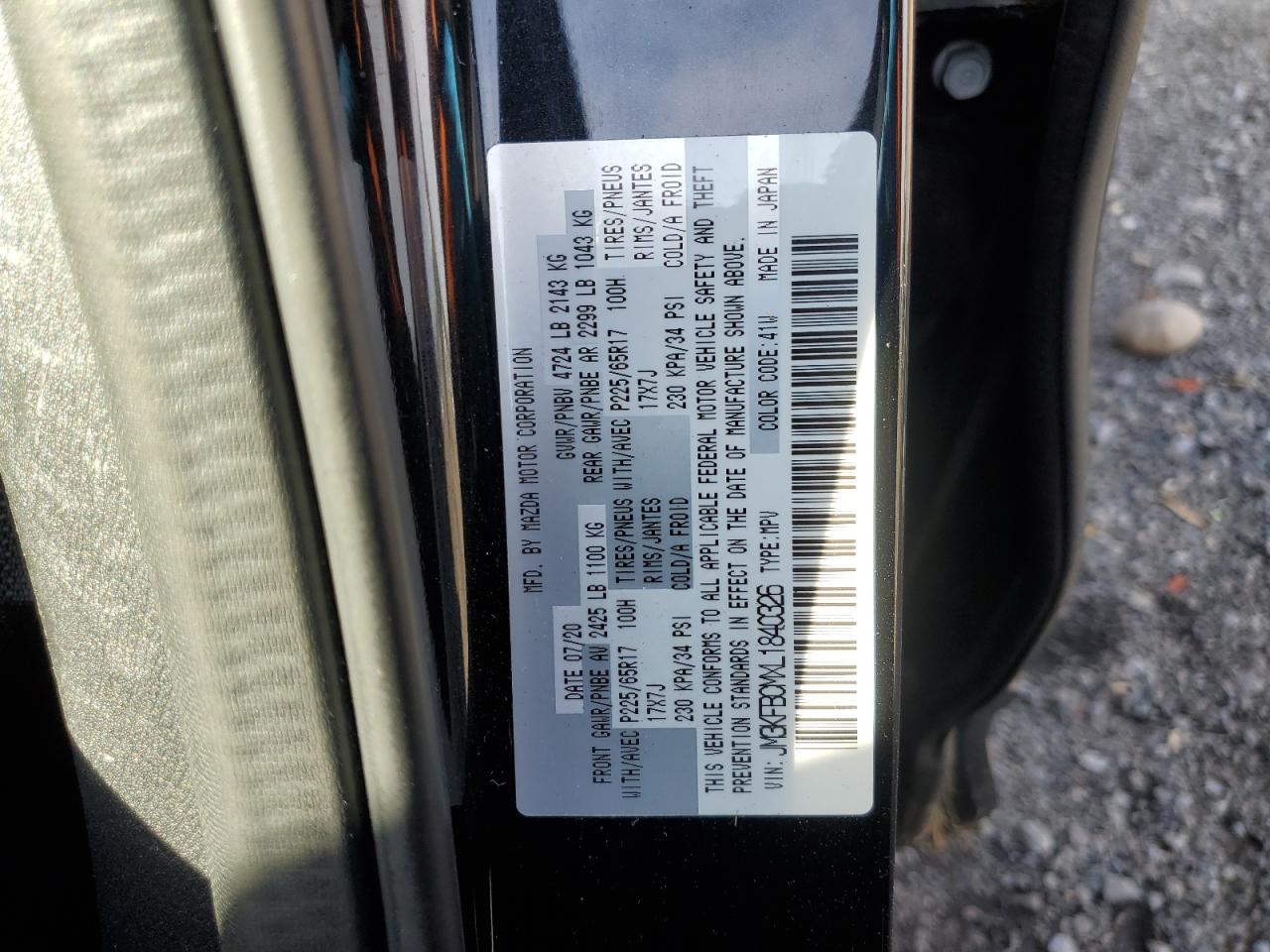 2020 Mazda Cx-5 Touring VIN: JM3KFBCMXL1840326 Lot: 90812565