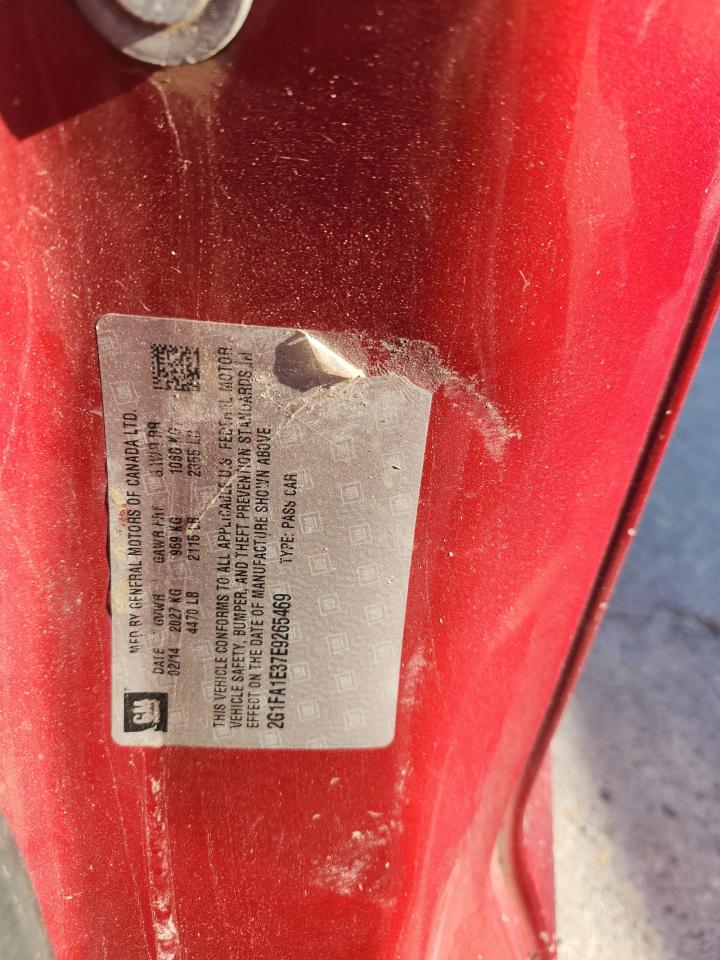 2014 Chevrolet Camaro Ls VIN: 2G1FA1E37E9265469 Lot: 92680585