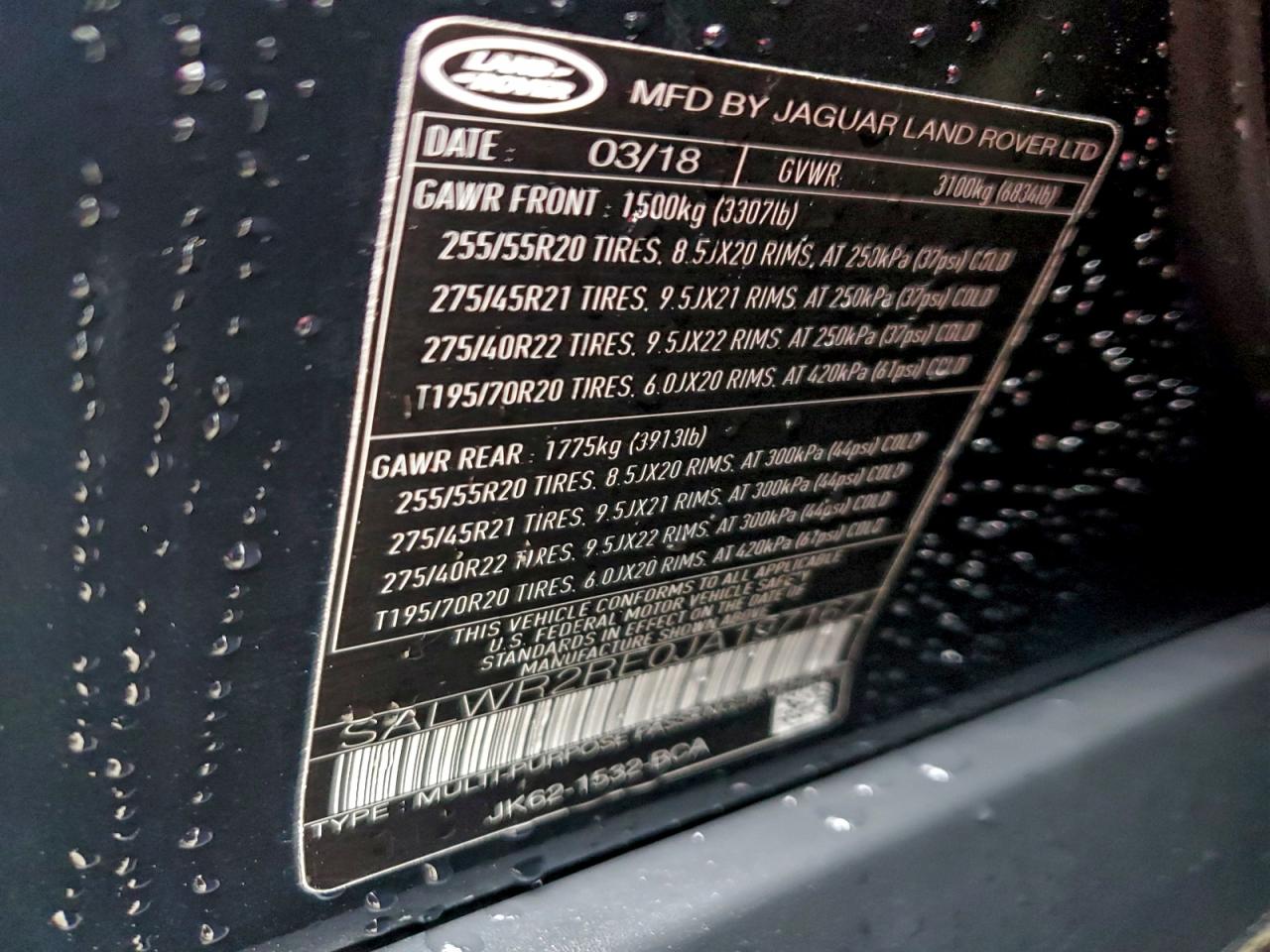 2018 Land Rover Range Rover Sport Supercharged Dynamic VIN: SALWR2RE0JA197167 Lot: 93735695