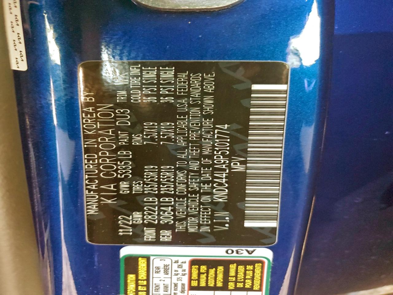 2023 Kia Ev6 Gt Line VIN: KNDC44LA9P5101774 Lot: 94455755