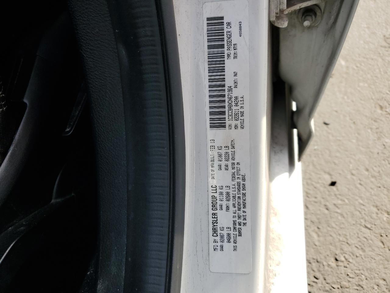 2013 Chrysler 200 Lx VIN: 1C3CCBABXDN671964 Lot: 91700745