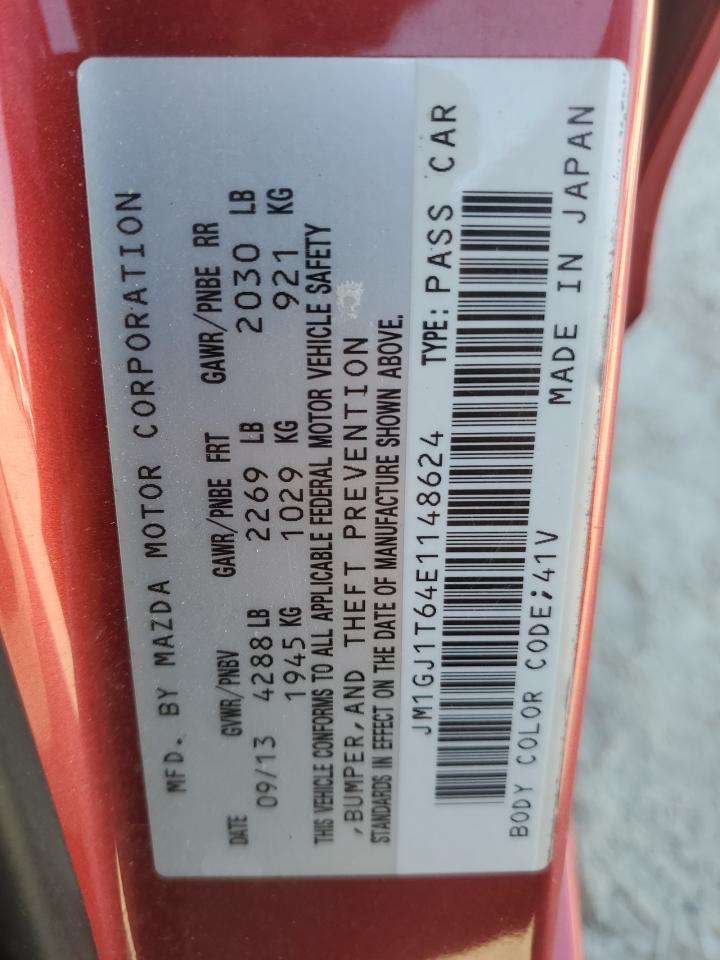 2014 Mazda 6 Touring VIN: JM1GJ1T64E1148624 Lot: 92632375