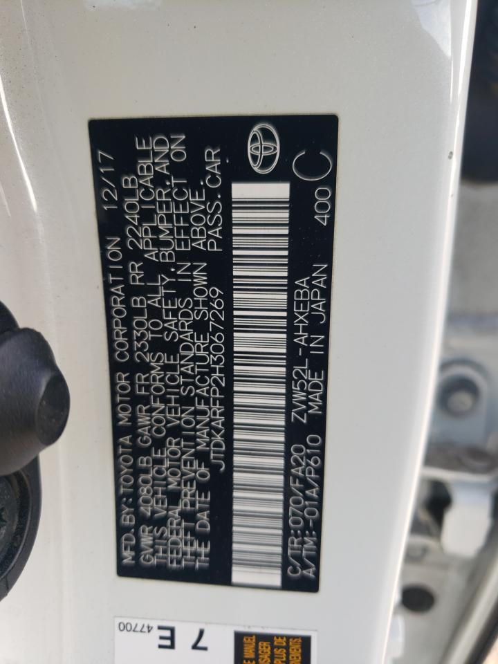 2017 Toyota Prius Prime VIN: JTDKARFP2H3067269 Lot: 92708425