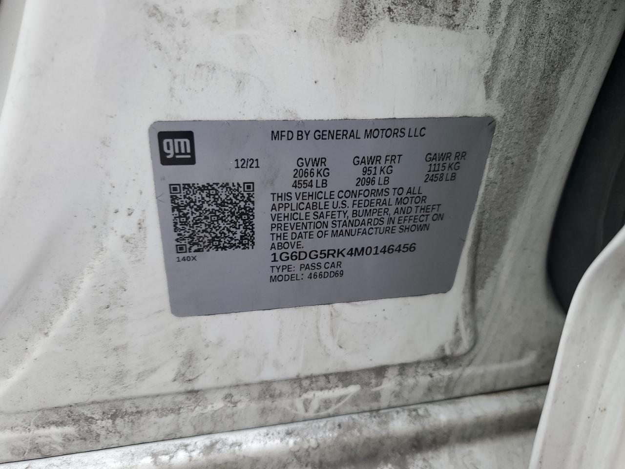 2021 Cadillac Ct4 Sport VIN: 1G6DG5RK4M0146456 Lot: 92029895