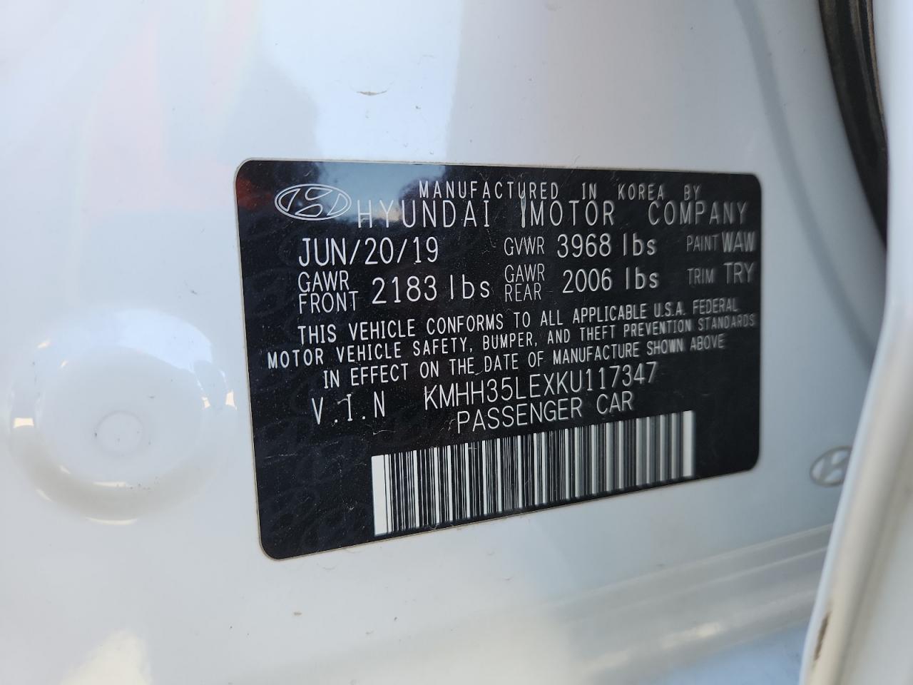 2019 Hyundai Elantra Gt VIN: KMHH35LEXKU117347 Lot: 91561505