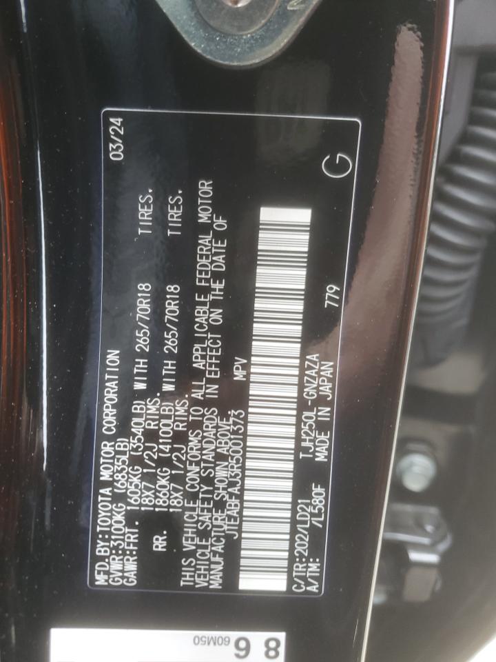 2024 Toyota Land Cruiser Base VIN: JTEABFAJ3R5001373 Lot: 92987175