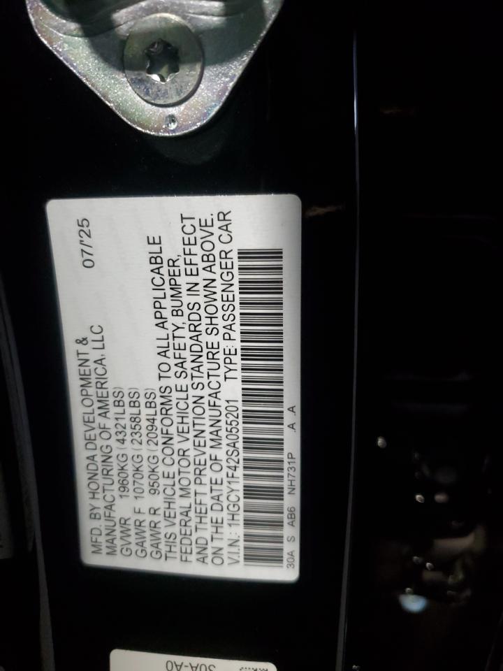2025 Honda Accord Se VIN: 1HGCY1F42SA055201 Lot: 93639955