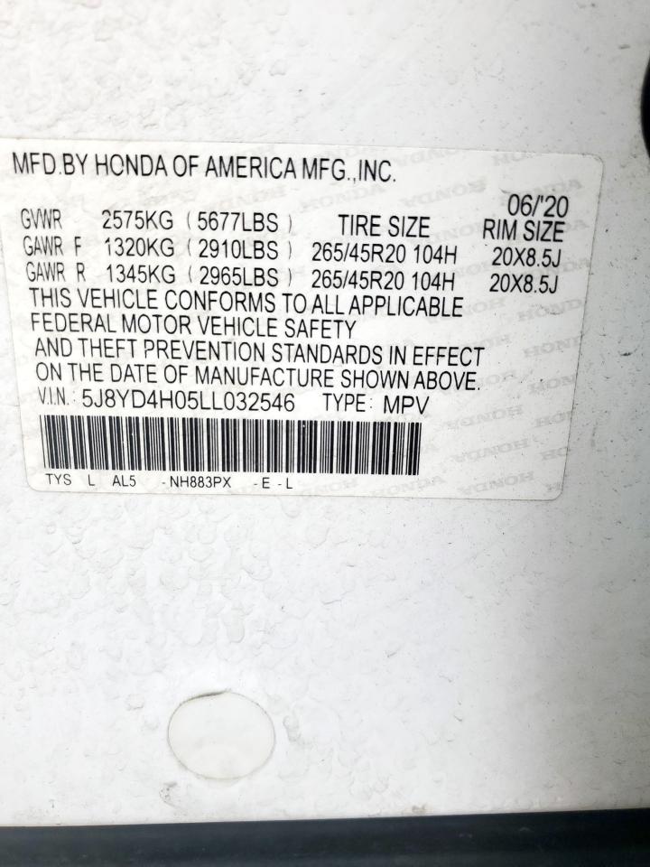 2020 Acura Mdx A-Spec VIN: 5J8YD4H05LL032546 Lot: 93771345