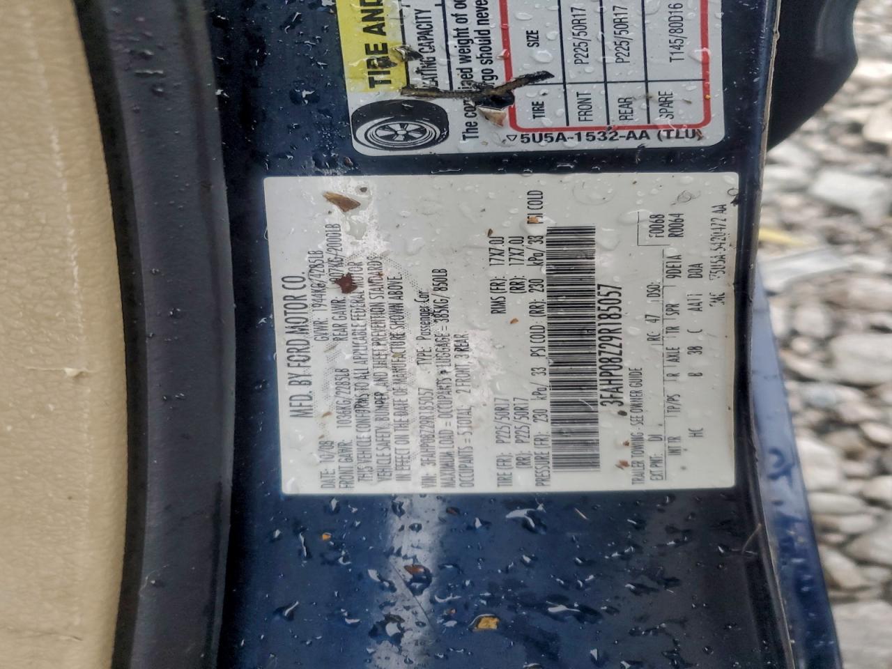 2009 Ford Fusion Sel VIN: 3FAHP08Z29R185057 Lot: 94510495