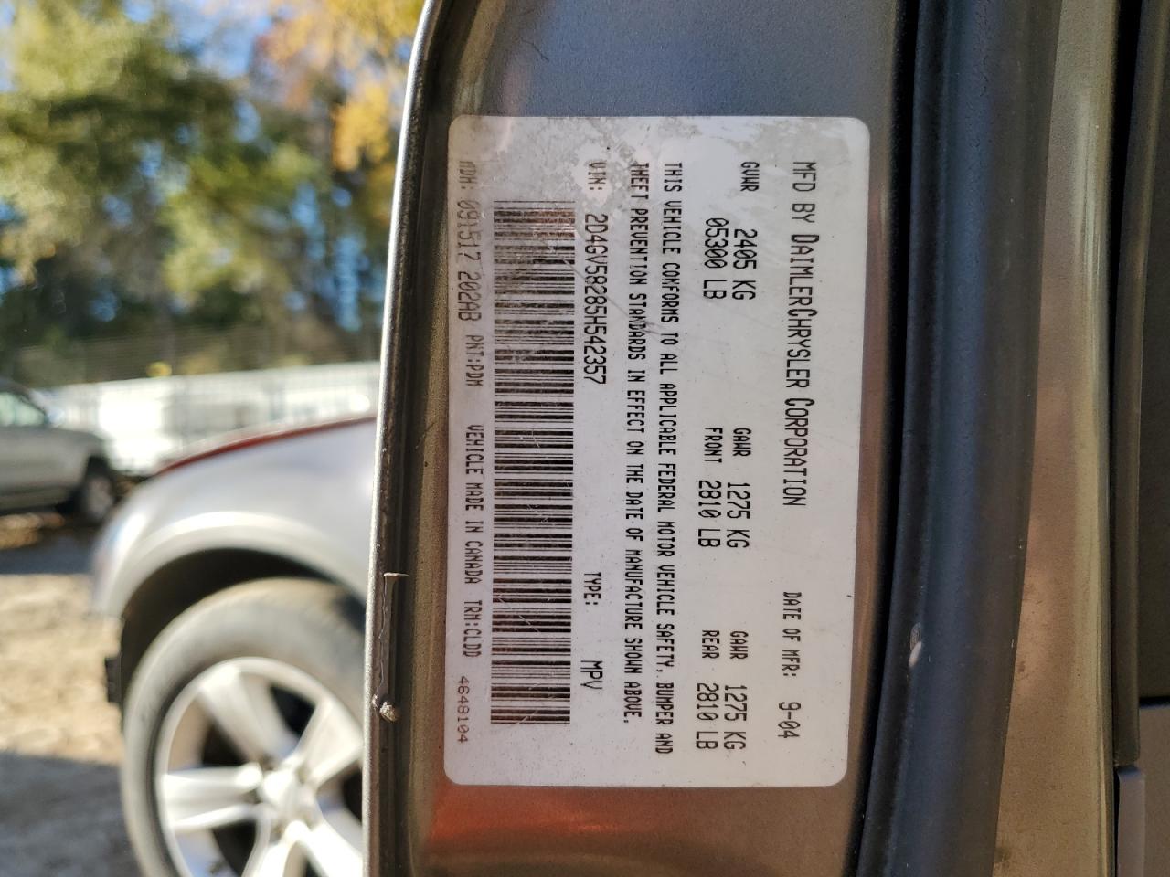 2005 Dodge Magnum R/T VIN: 2D4GV58285H542357 Lot: 91138455