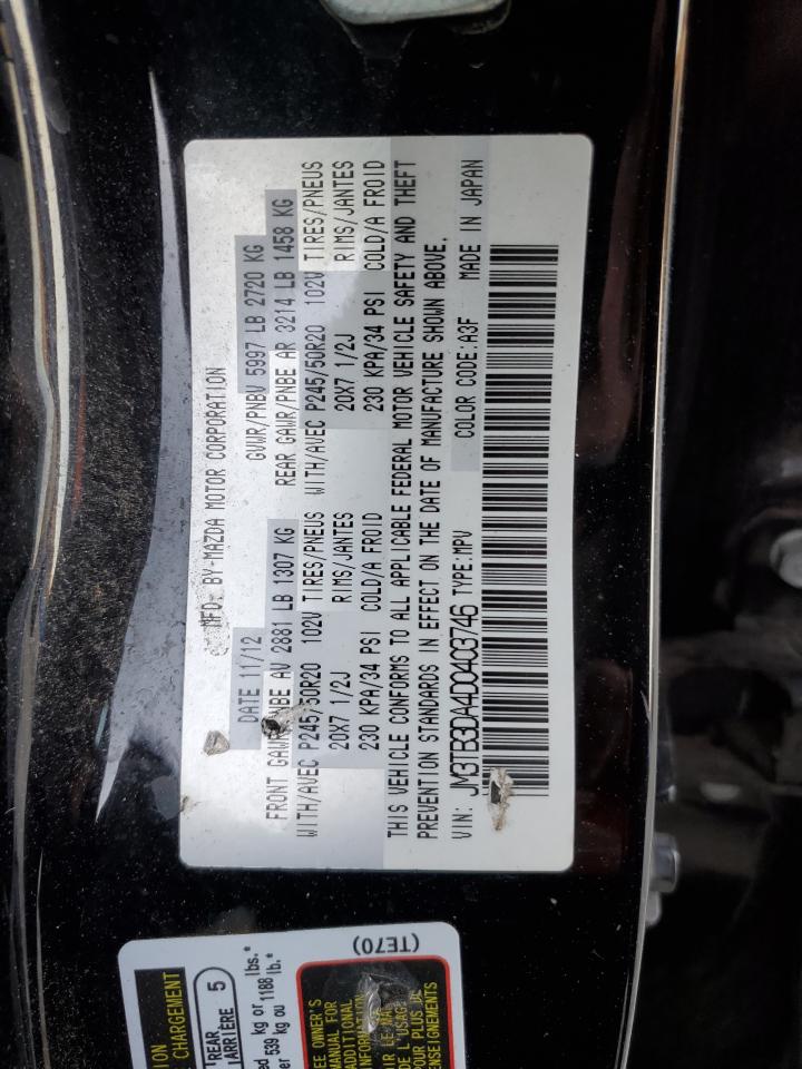 2013 Mazda Cx-9 Grand Touring VIN: JM3TB3DA4D0403746 Lot: 92163895