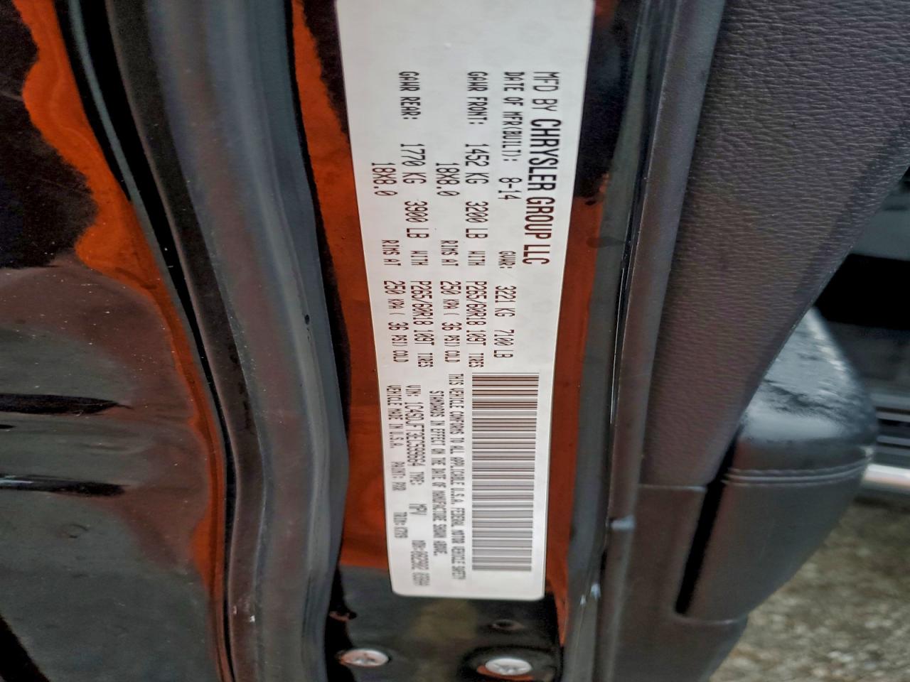 2014 Dodge Durango Ssv VIN: 1C4SDJFT3EC599664 Lot: 94030405