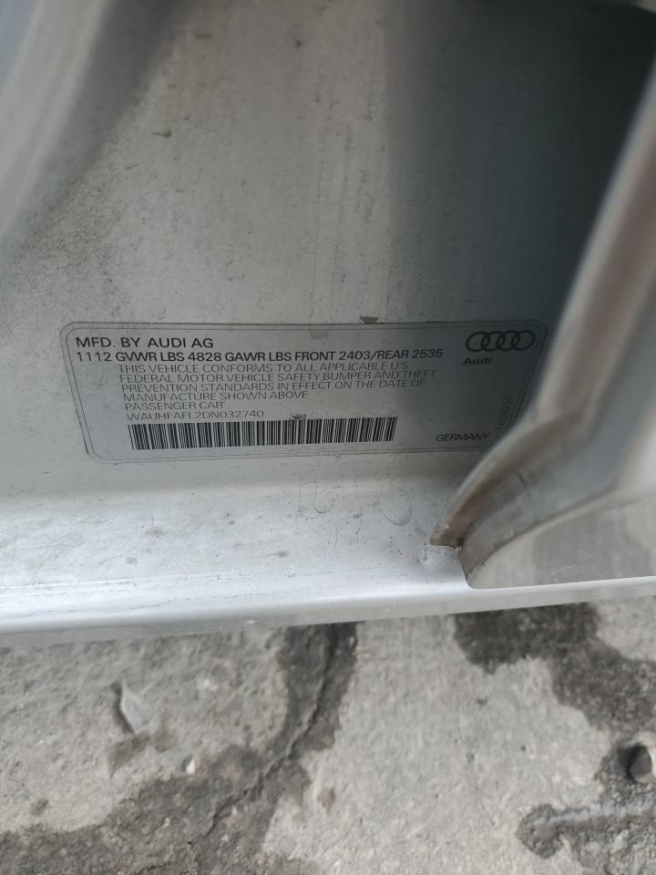 2013 Audi A4 Premium Plus VIN: WAUHFAFL2DN032740 Lot: 91553865