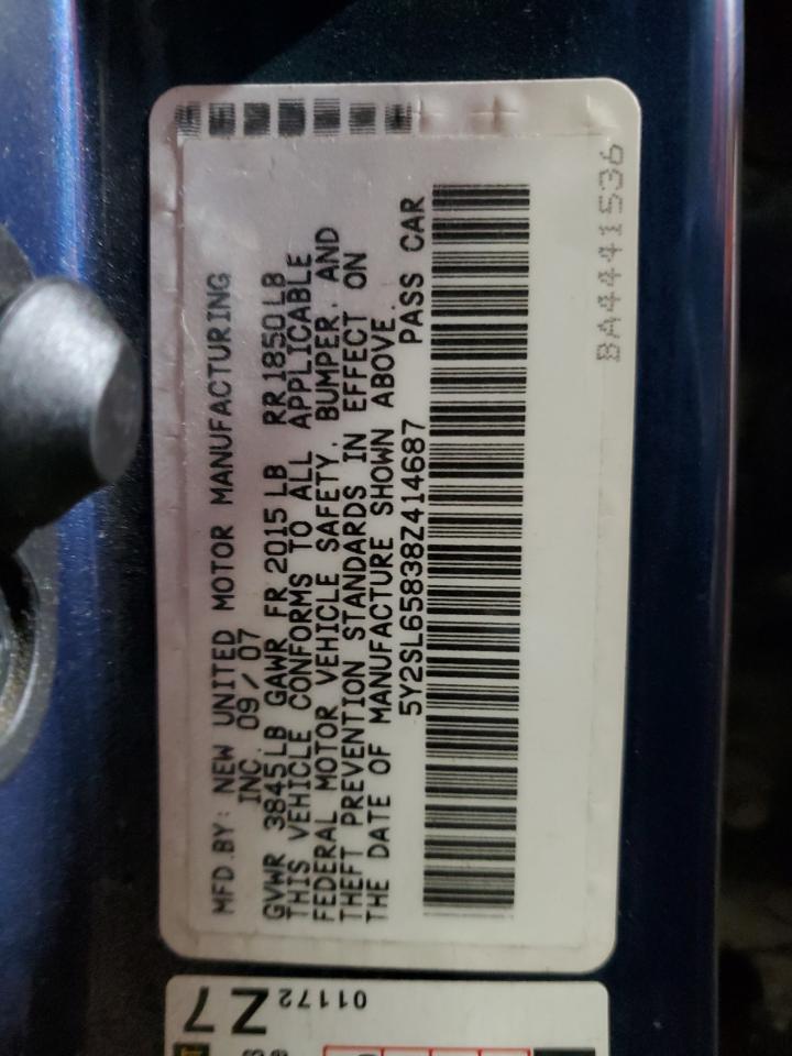 2008 Pontiac Vibe VIN: 5Y2SL65838Z414687 Lot: 93663545