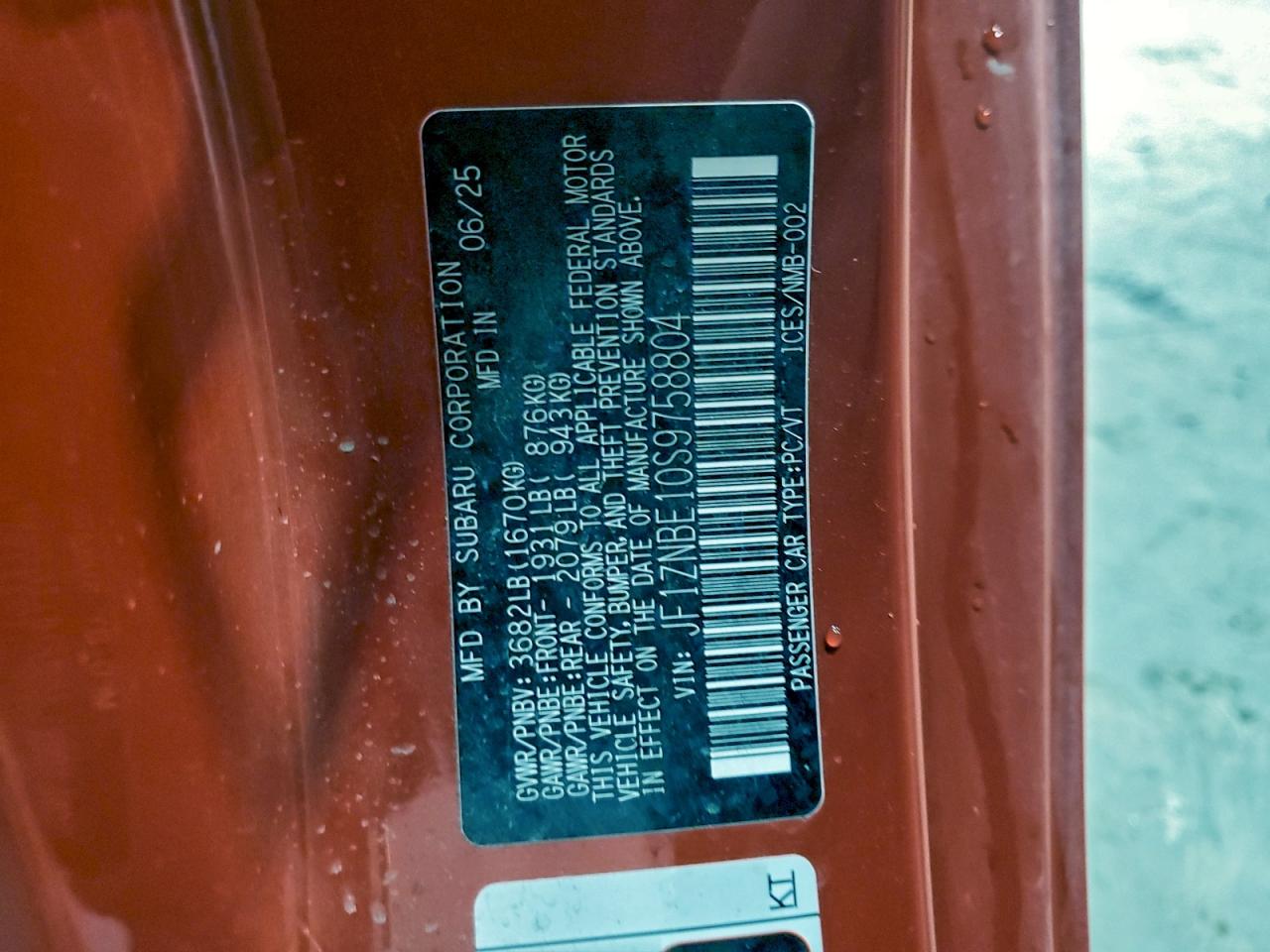 2025 Toyota Gr 86 Premium VIN: JF1ZNBE10S9758804 Lot: 94212305