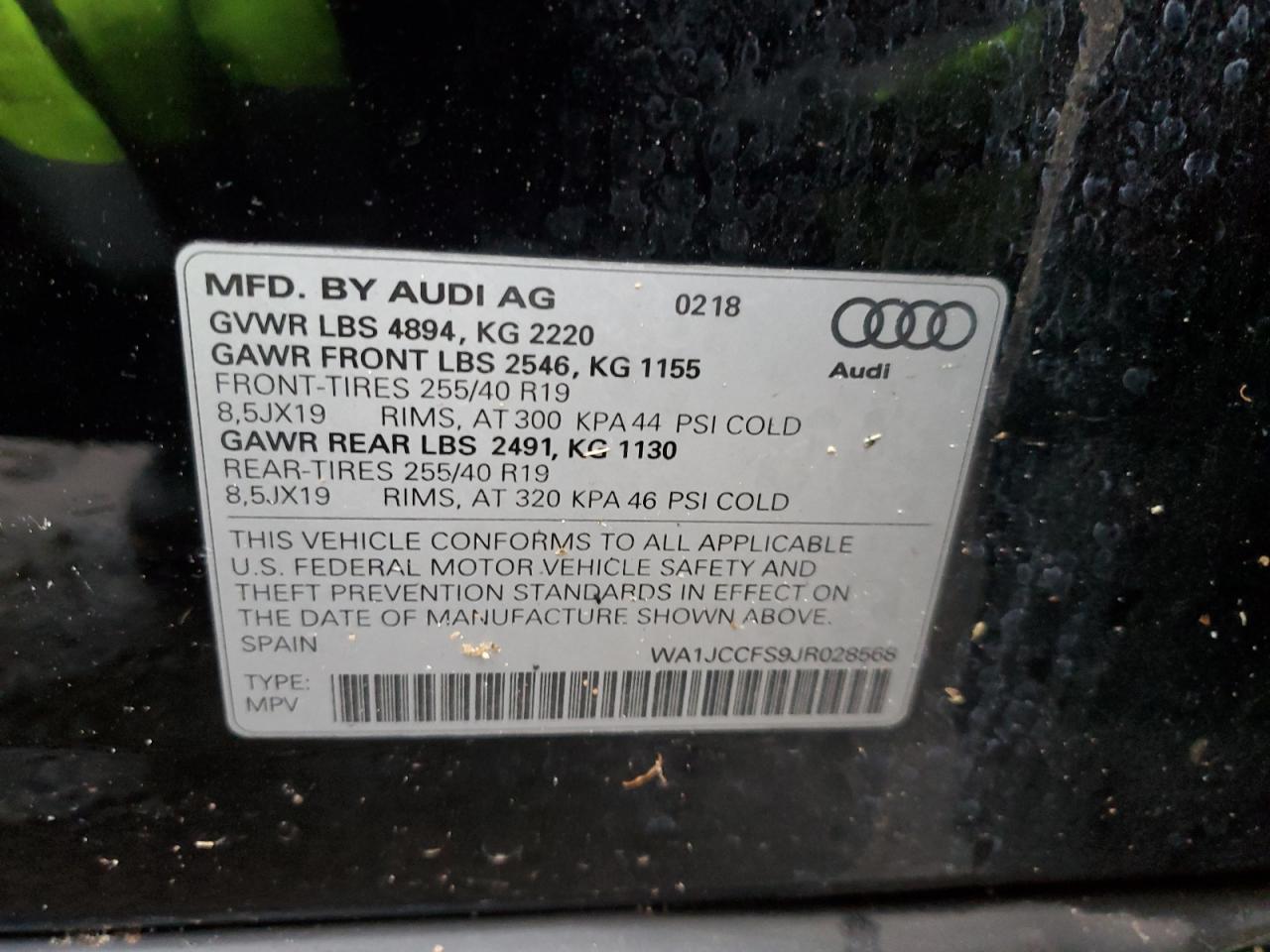 2018 Audi Q3 Premium Plus VIN: WA1JCCFS9JR028568 Lot: 92756685