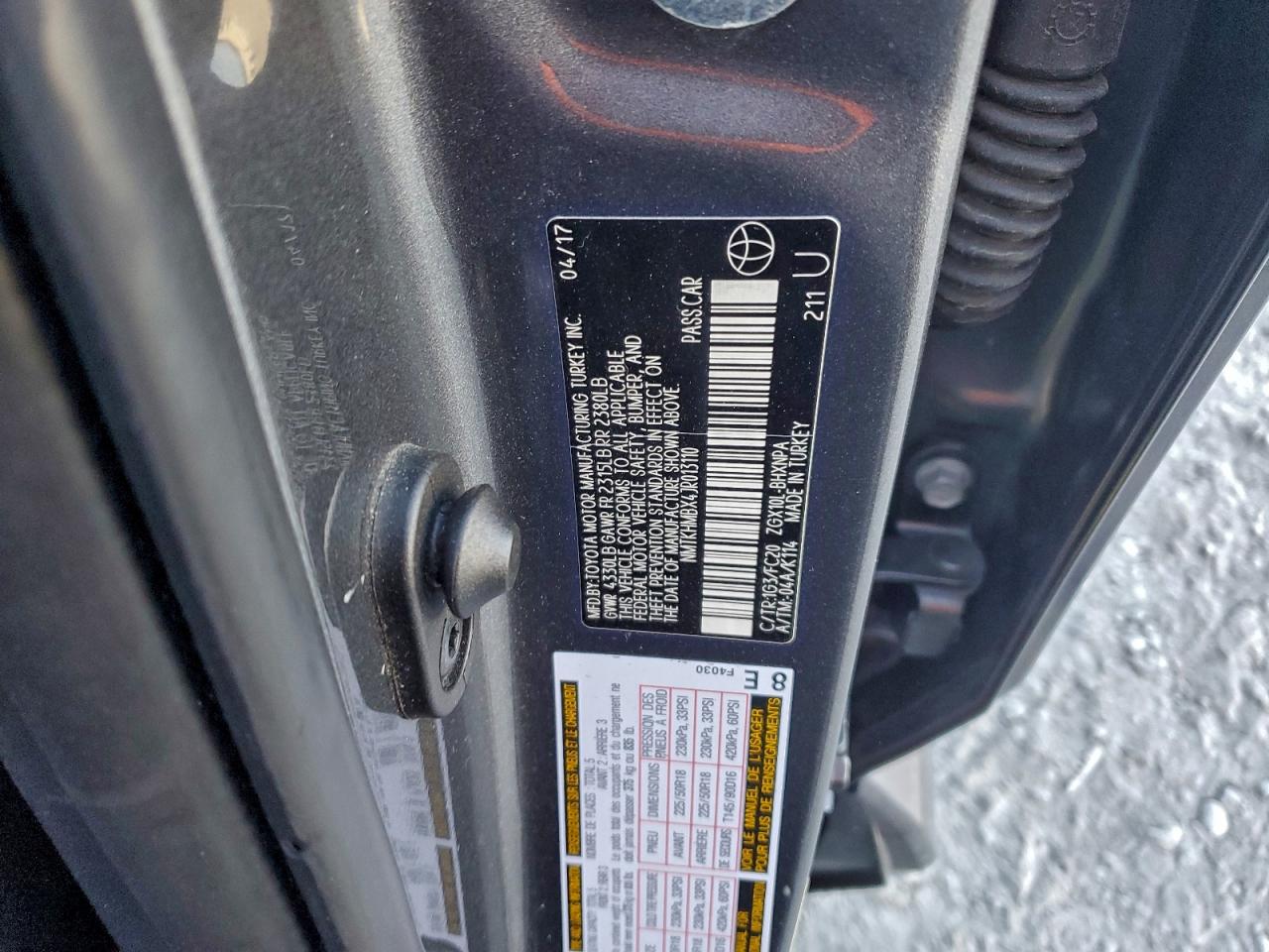 2018 Toyota C-Hr Xle VIN: NMTKHMBX4JR013110 Lot: 94133165