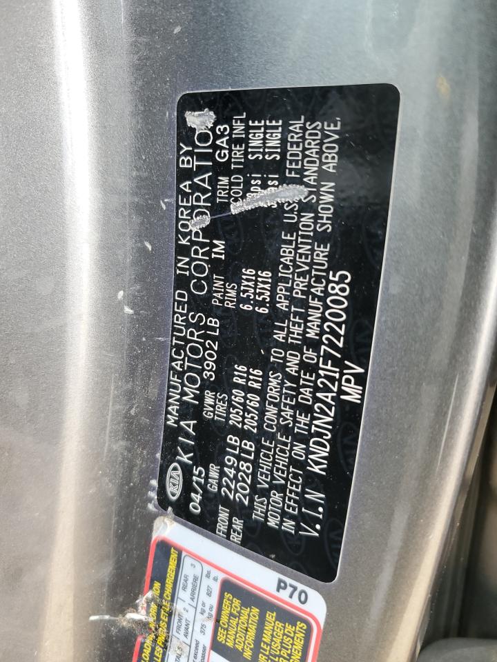 2015 Kia Soul VIN: KNDJN2A21F7220085 Lot: 91671275