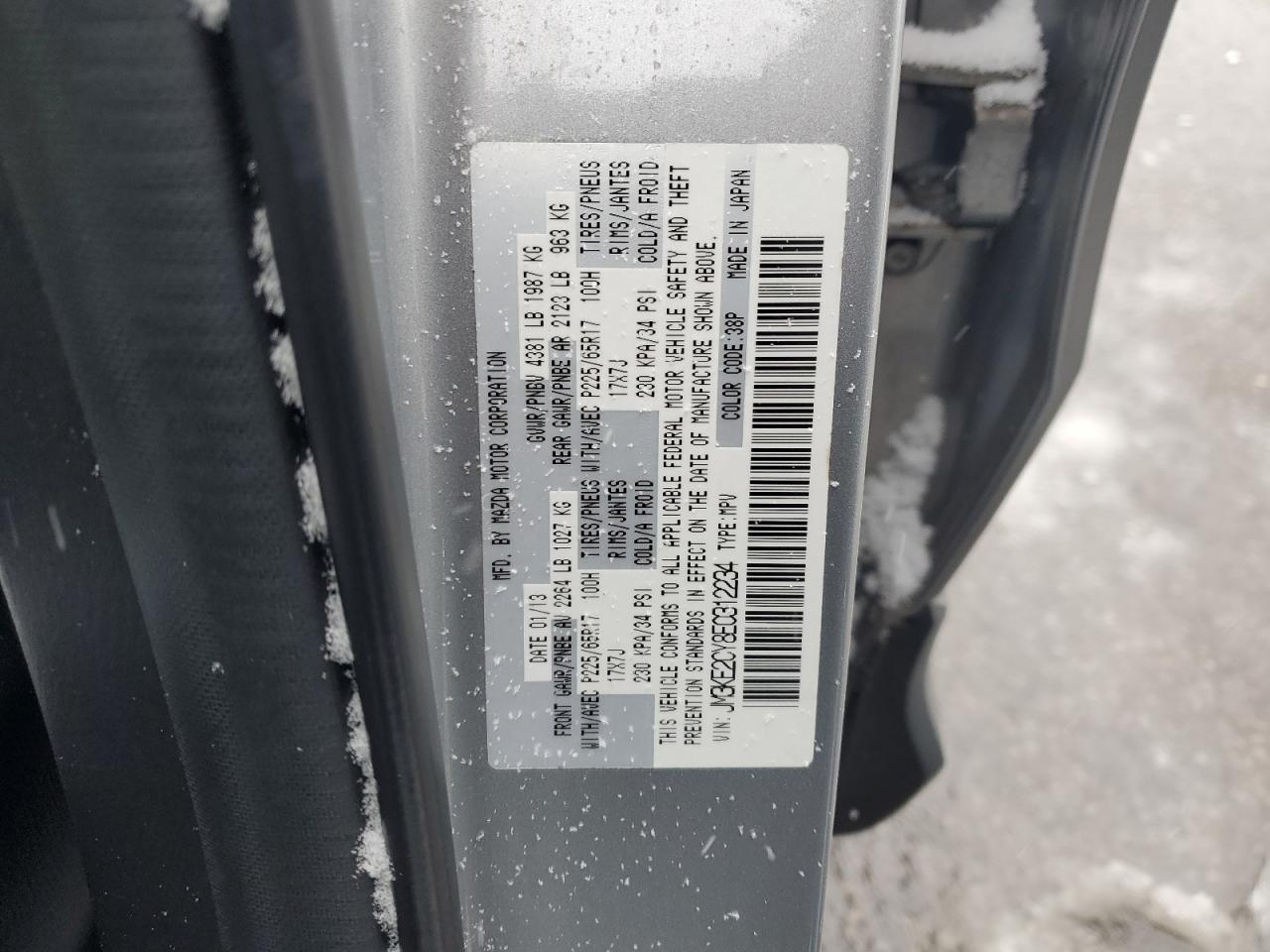 2014 Mazda Cx-5 Touring VIN: JM3KE2CY8E0312234 Lot: 92197875