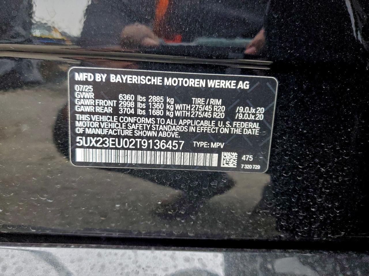 2026 BMW X5 xDrive40I VIN: 5UX23EU02T9136457 Lot: 93529955