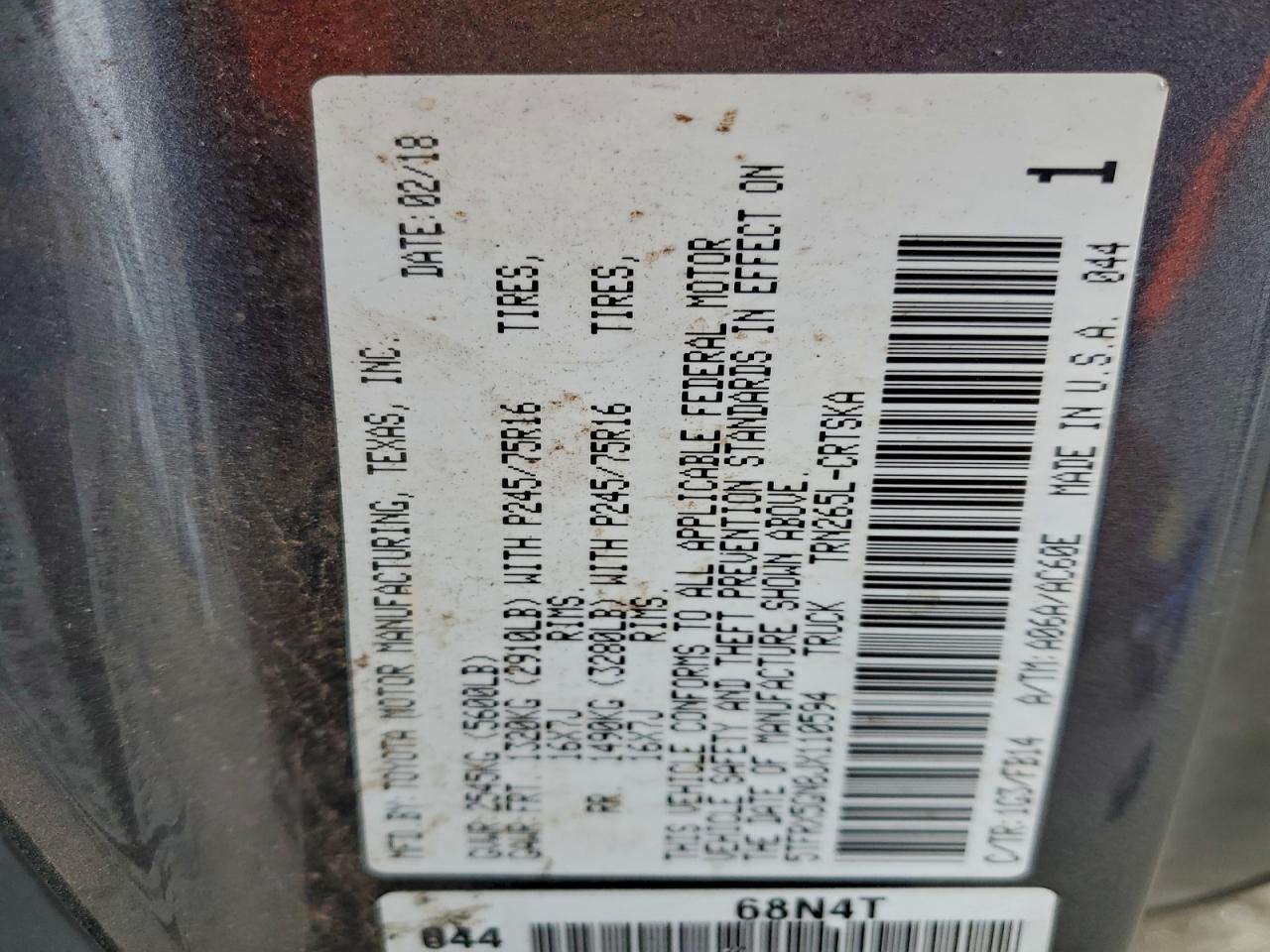 2018 Toyota Tacoma Access Cab VIN: 5TFRX5GN8JX110594 Lot: 94155885