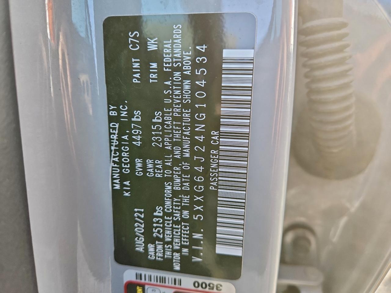 2022 Kia K5 Gt Line VIN: 5XXG64J24NG104534 Lot: 94069015