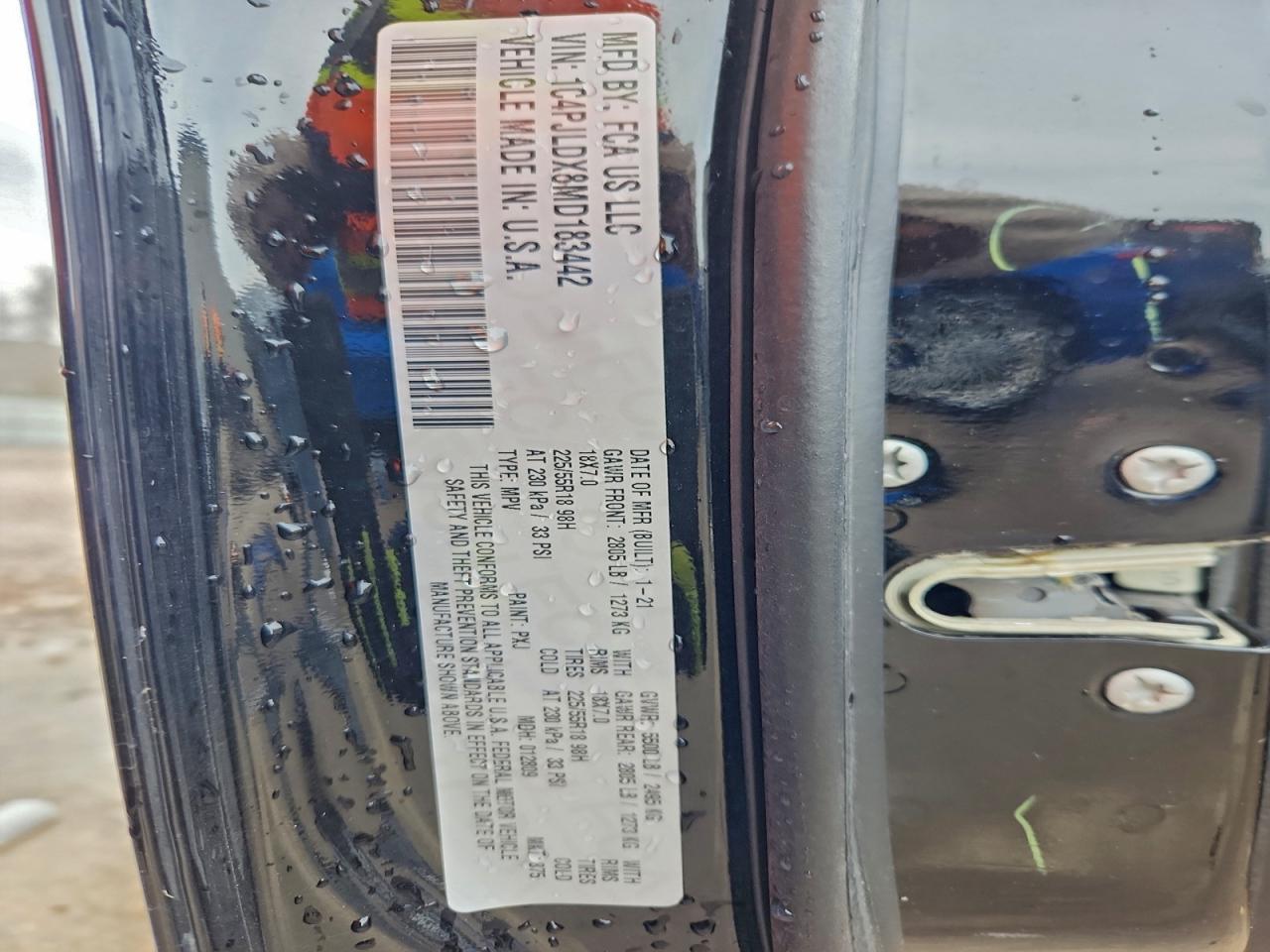 2021 Jeep Cherokee Limited VIN: 1C4PJLDX8MD183442 Lot: 93863195